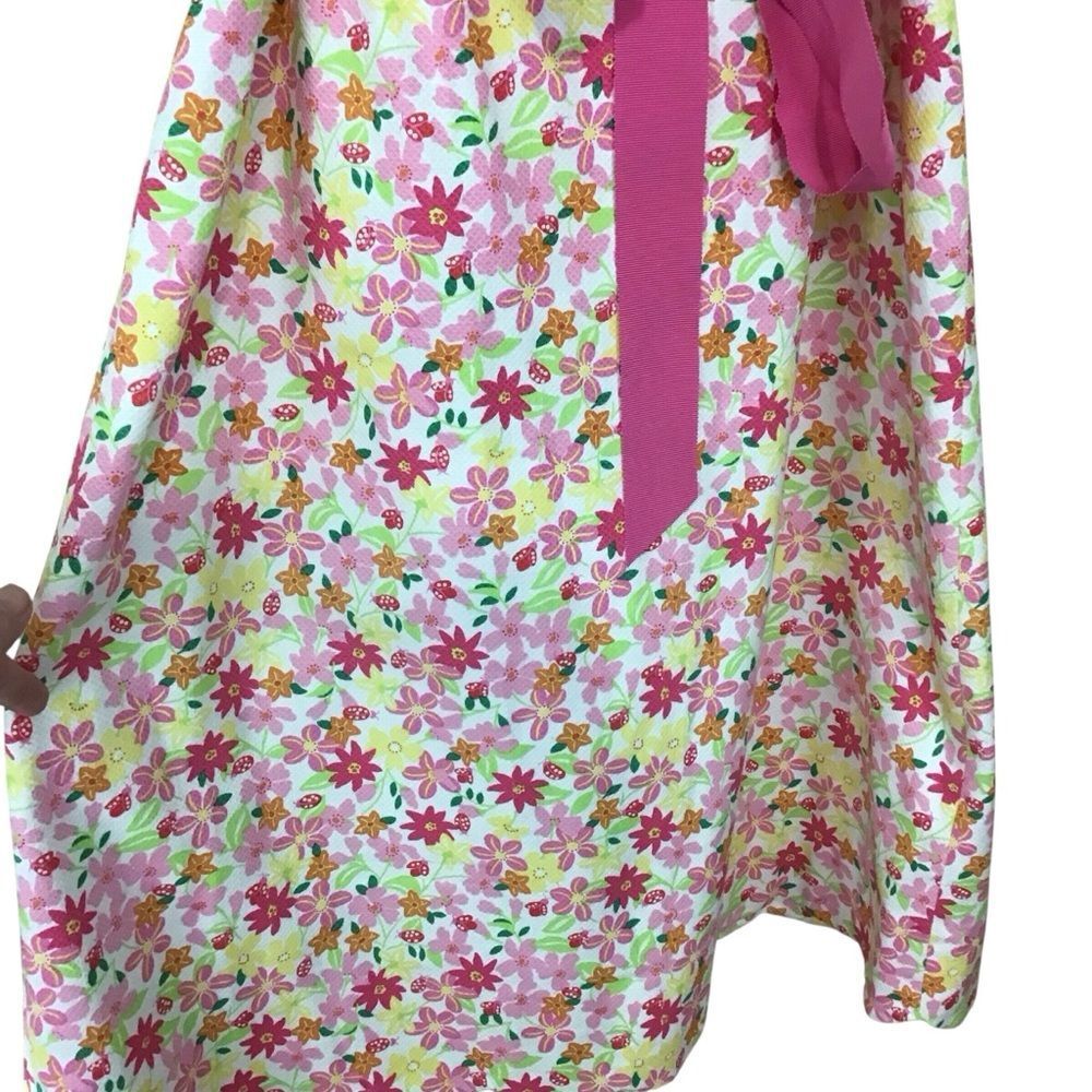 Lilly Pulitzer Pink Floral Strapless Scalloped Hem Dress 8 - Picture 3 of 11
